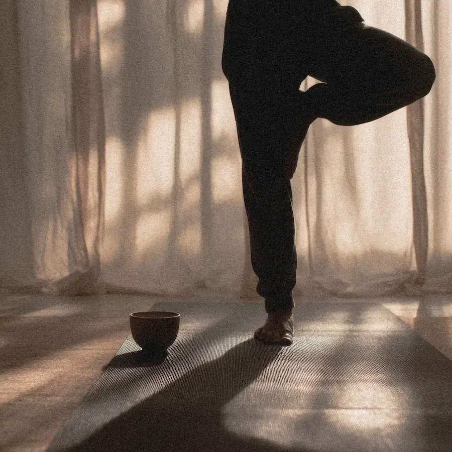 tree pose legs close up